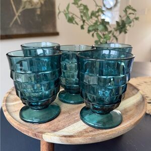 Set of Five Whitehall Riviera Blue Tumblers